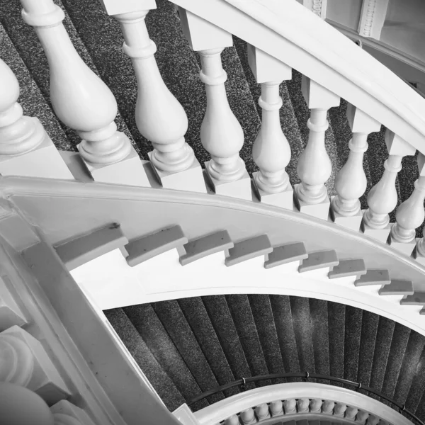Stairs with balusters. Abstract classical architecture interior