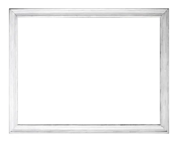 Empty old wooden frame isolated on white