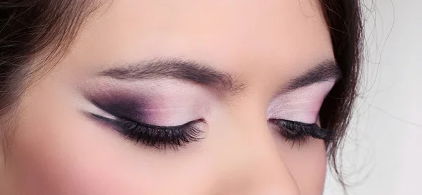 Close up of eyeshadow. Eyes Makeup. Make-up. Eyes shadows.