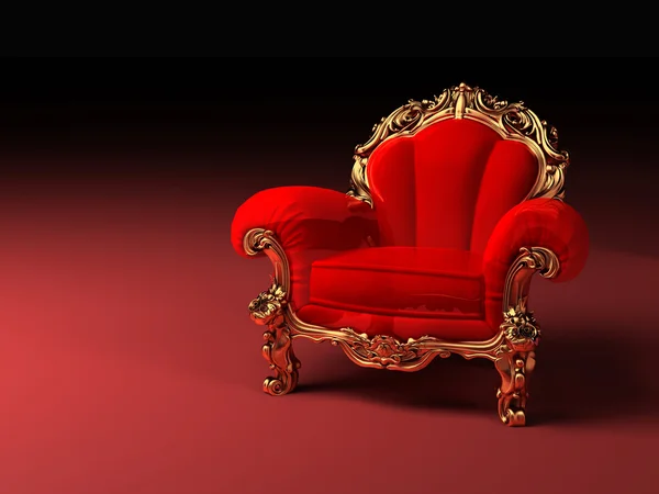 Royal red armchair with golden frame