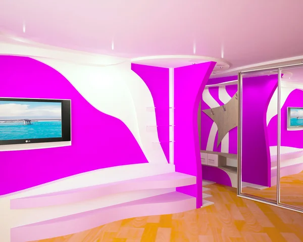 Creative room in lilac color.