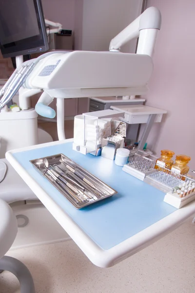 Dental clinic interior design with chair and tools