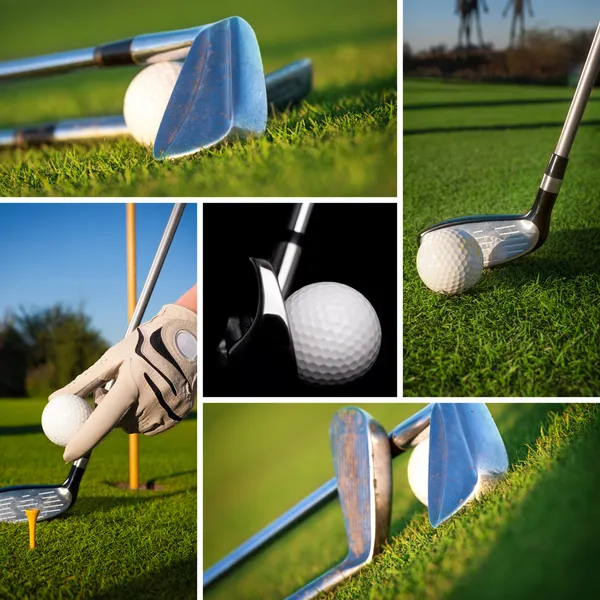 Golf images in a beautiful collage