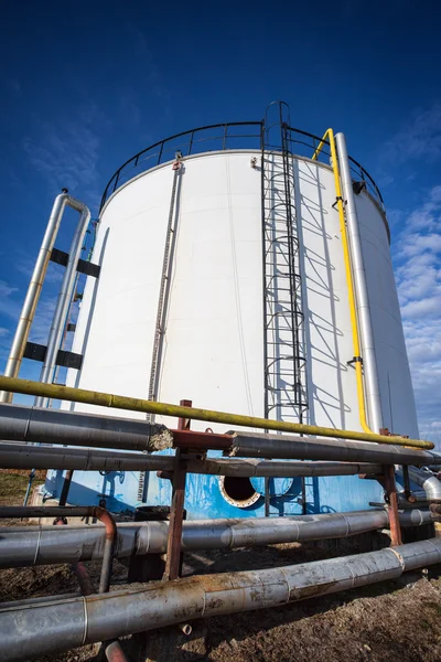 Oil storage tank in petrochemical plant