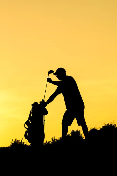 Golf Sunset Silhouette