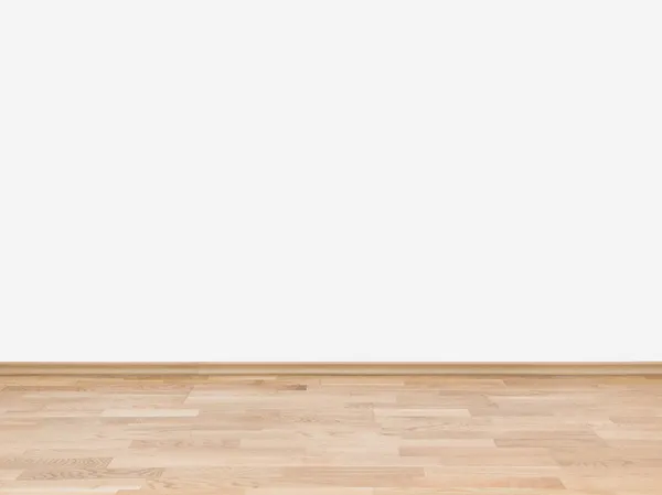 Empty white wall with wooden floor