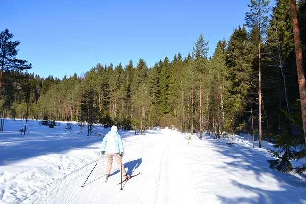 Cross-country skiing.