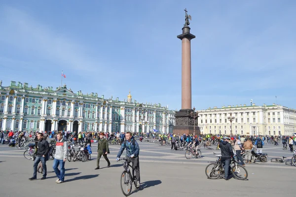 Finish cycling on Palace Square of St.Petersburg
