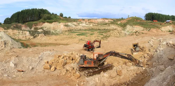 Excavators at work