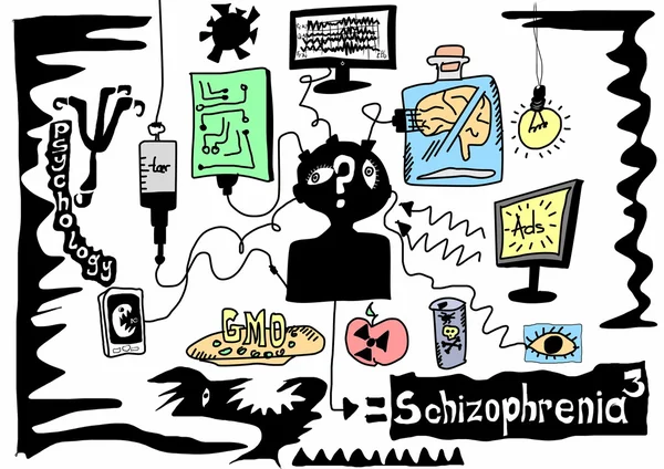 Doodle concept schizophrenia