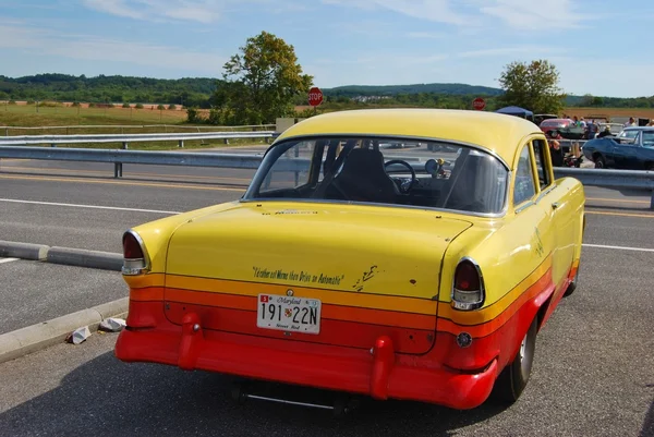 1960 Classic Yellow Car Rear view