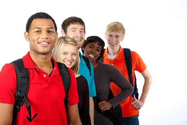 Multi-racial college students on white