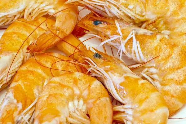 Delicious fresh cooked shrimp prepared to eat