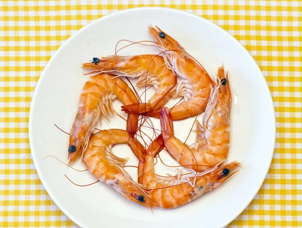 Delicious fresh cooked shrimp prepared to eat