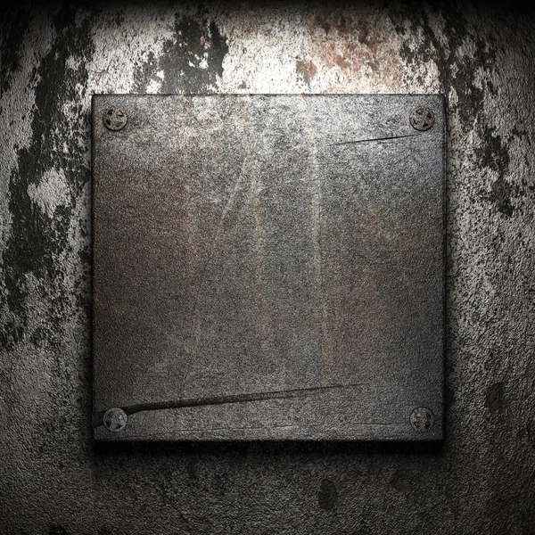 Iron plate on wall