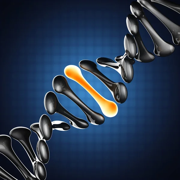 DNA model on blue background