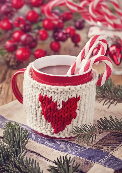 Hot chocolate with candy cane