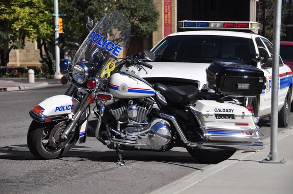 Police cruiser and motorcycle