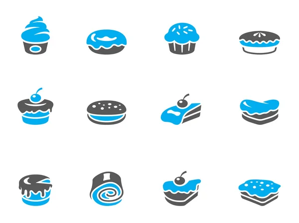 Cakes icons in duo tone colors.