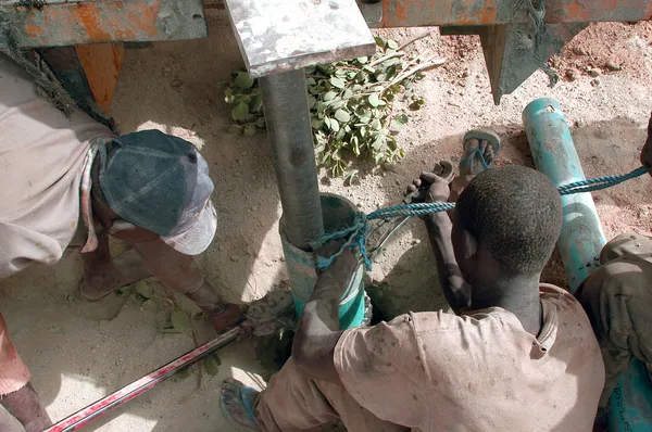 Drilling of a well in Burkina Faso