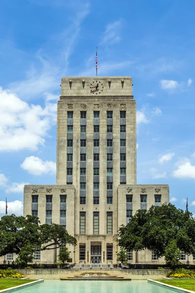 City Hall with Fountain and Flag