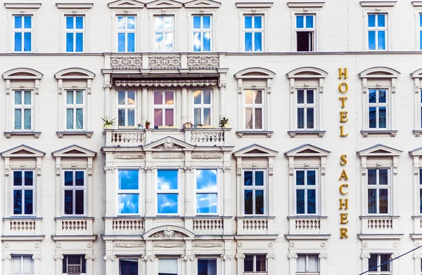 Facade of hotel Sacher in Vienna