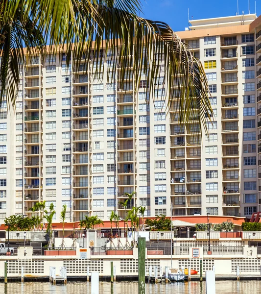 Luxury houses at the canal in Miami