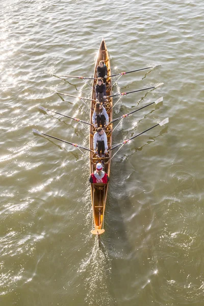 Boat team trains at river main
