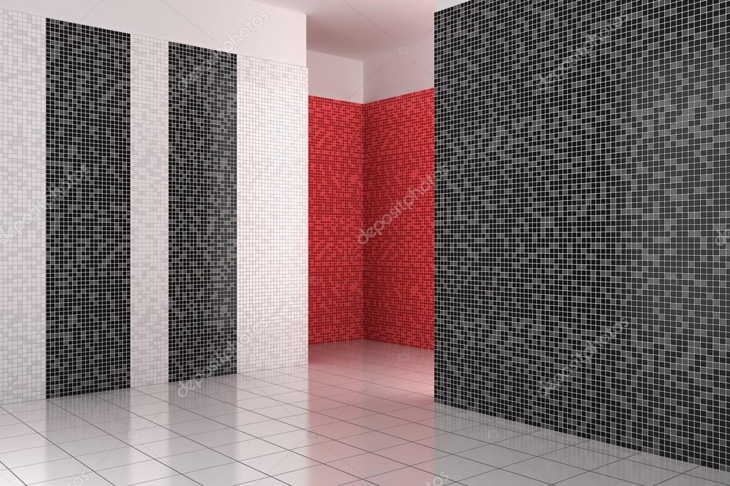 Cuarto de baño blanco y rojo: sistema negro blanco y rojo del ...