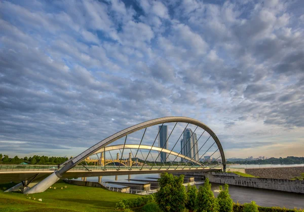 Bridge, Building and Clouds