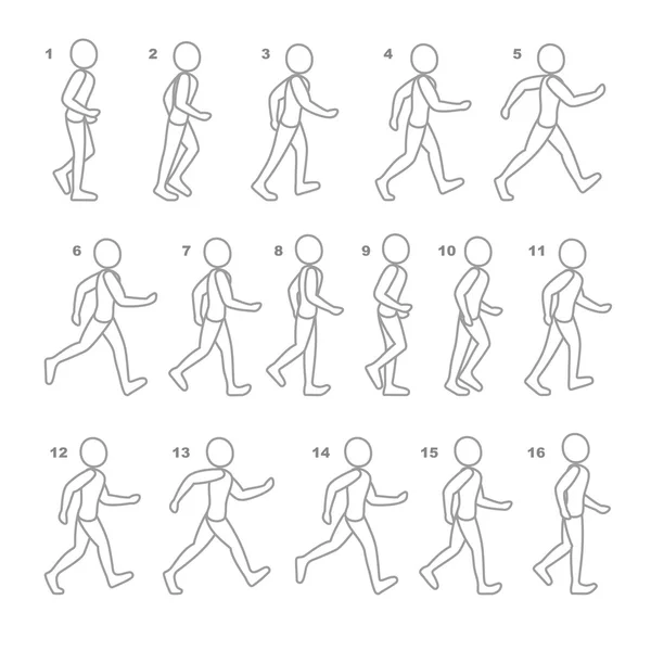 Phases of Step Movements Man in Walking Sequence for Game Animation - Stock  Image - Everypixel