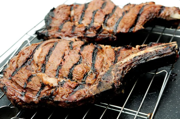 Gigantic rib steak fresh from the grill