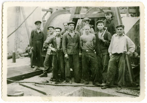 USSR, Ukraine - CIRCA 1950s: Vintage photo of miners.