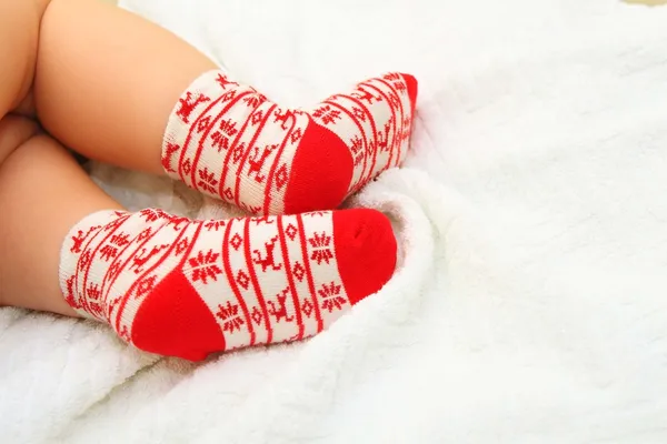 Sweet baby feet in socks