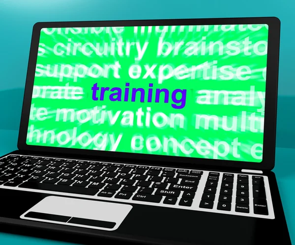 Online Training Computer Message Shows Web Learning