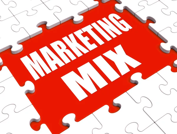 Marketing Mix Puzzle Shows Marketplace Place Price Product And P