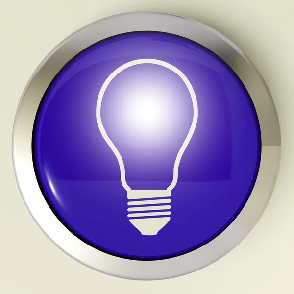Light bulb Button Means Bright Idea Innovation Or Invention