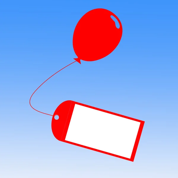 Card Tied To Balloon Shows Greeting Card Or Party Invitation