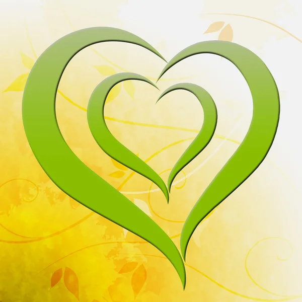 Green Heart Shows Environmental Care Or Eco Friendly