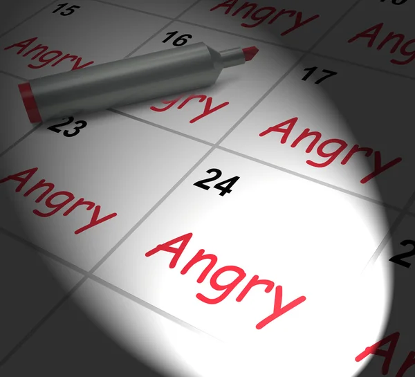 Angry Calendar Displays Fury Rage And Resentment