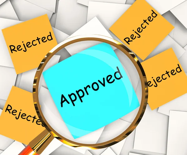 Approved Rejected Post-It Papers Shows Accepted Or Refused