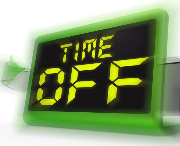 Time Off Digital Clock Shows Holiday From Work Or Study