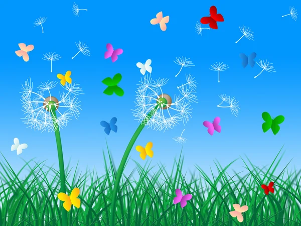 Butterflies Sky Means Dandelion Hair And Butterfly