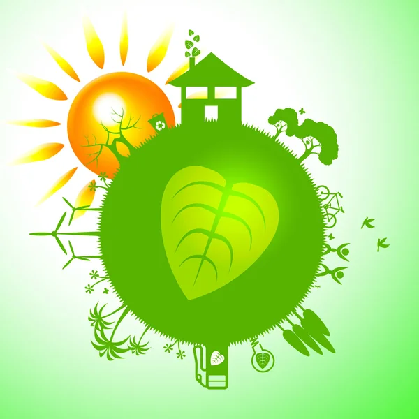 Eco Sun Indicates Earth Friendly And Eco-Friendly