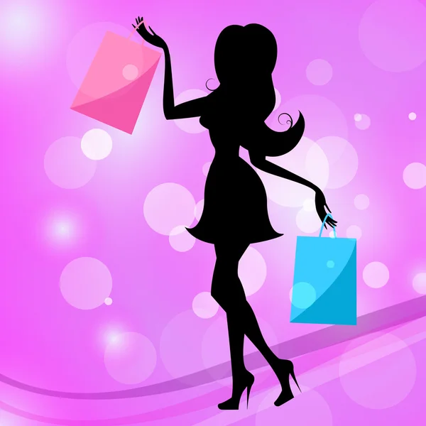 Woman Shopping Indicates Commercial Activity And Adult