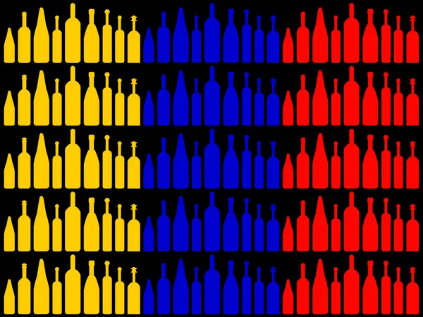 Bottles Flag Shows South America And Cafe