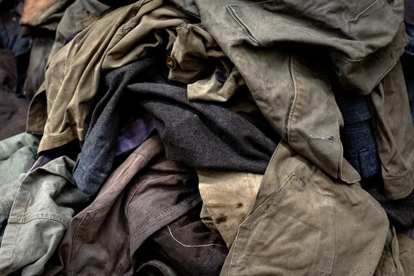 Dirty industrial clothes in a pile