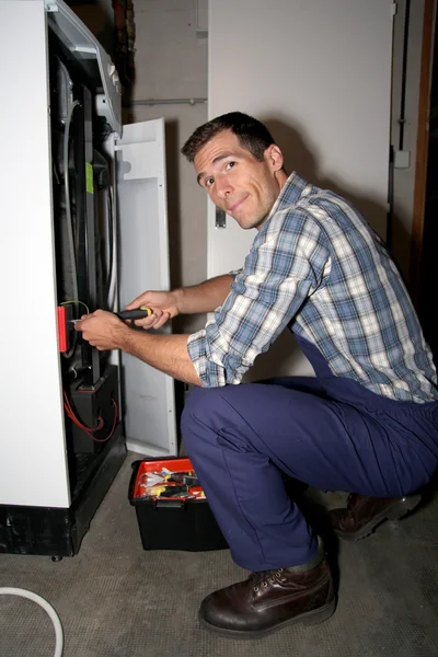 Plumber fixing heater