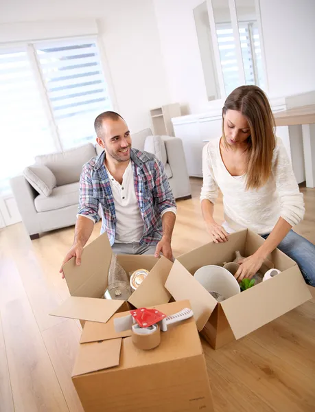 Couple moving in new home