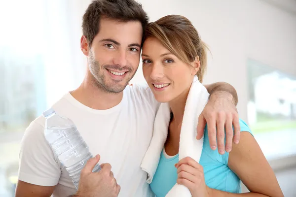 Couple in fitness gym